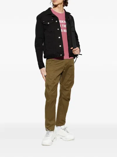 Dsquared2 Buttoned Cotton Jacket In Black