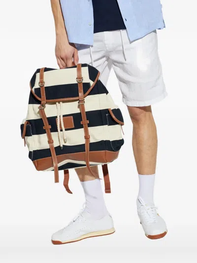 Paul & Shark Striped Drawstring Backpack In Multi
