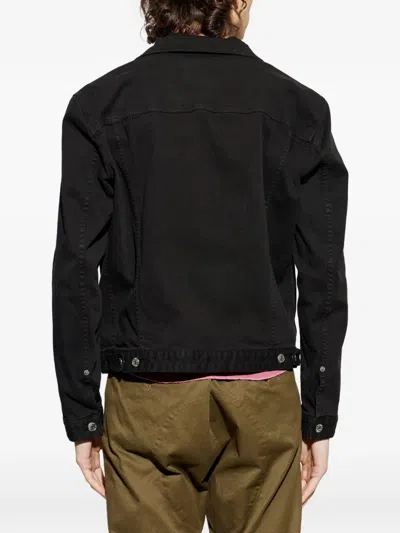 Dsquared2 Buttoned Cotton Jacket In Black