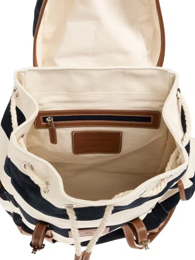 Paul & Shark Striped Drawstring Backpack In Multi