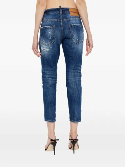 Dsquared2 Distressed Trousers In Blue