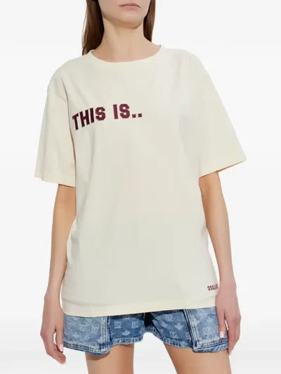Dsquared2 Embroidered T-shirt In Neutral