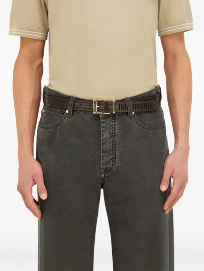 Ferragamo Adjustable Belt In Black