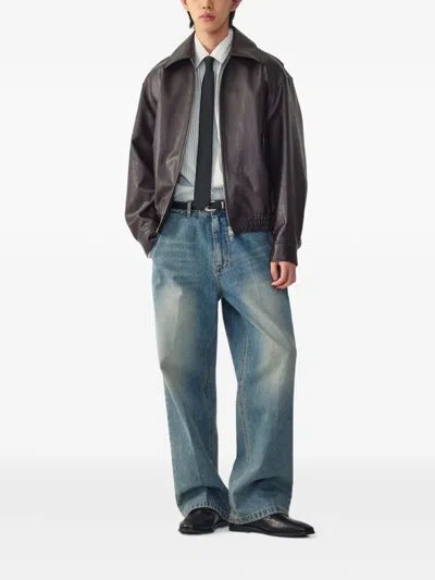 Tomboy Collared Bomber Jacket In Brown