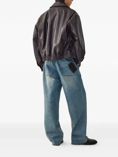 Tomboy Collared Bomber Jacket In Brown