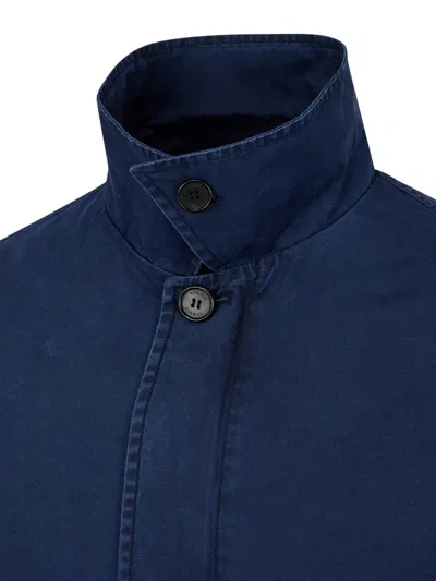 Tomboy Button-up Washed-effect Jacket In Blue