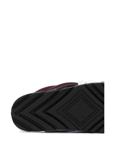 Mcm Monogram Cross Sandals In Lamb Leather In Blue