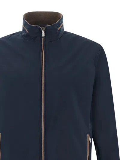 Paul & Shark Alcantara Details Jacket In Blue