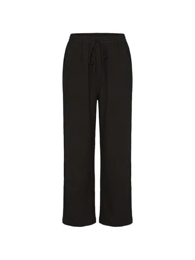 Xirena Devon Drawstring Textured Trousers In Black