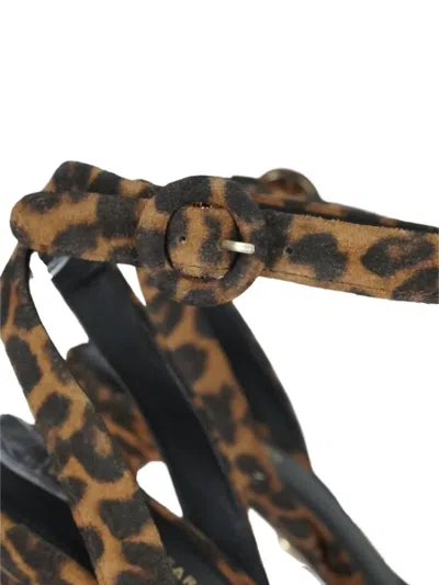 Pre-owned Veronica Beard Leopard-print Sandals In Brown