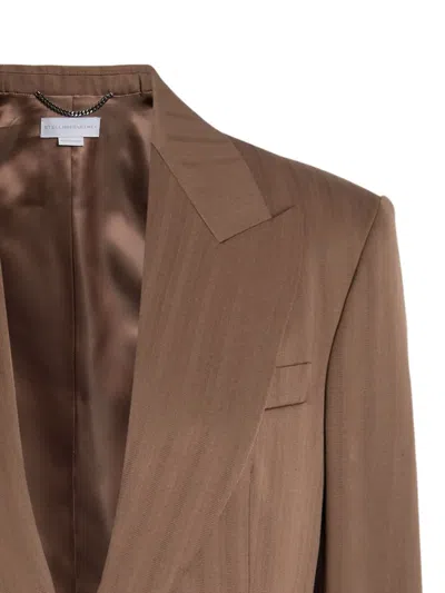 Stella Mccartney Buttoned Single-breasted Blazer In Brown
