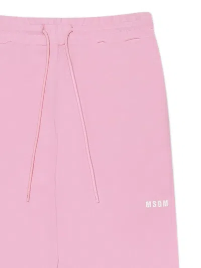 Msgm Logo-detail Drawstring Track Pants In Pink