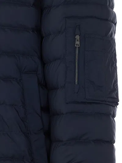 Herno Blue Down Jacket With Frontal Zip Closure In Blue