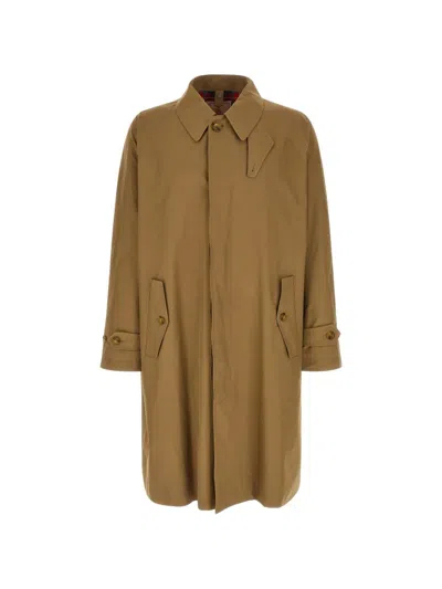 Baracuta Flap-pocket Buttoned Coat In Brown