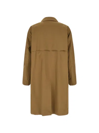 Baracuta Flap-pocket Buttoned Coat In Brown