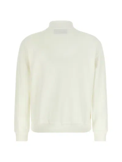 Peserico Punto Luce Sweatshirt Ribbed Cuffs Pockets In White