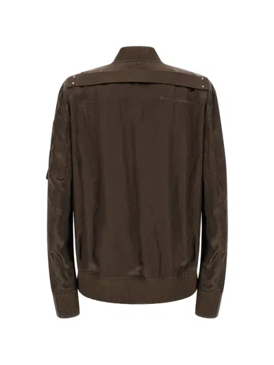 Rick Owens Brown Solid Bomber Jacket In Brown