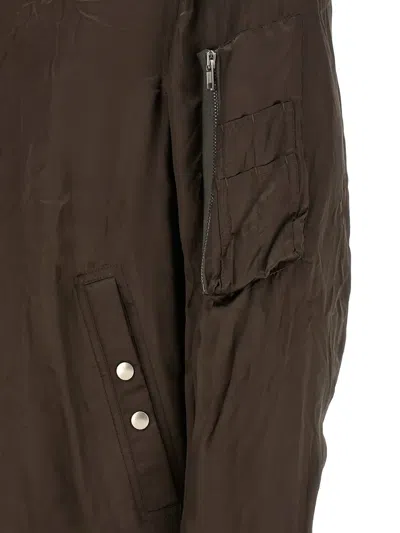 Rick Owens Brown Solid Bomber Jacket In Brown