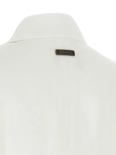 Peserico Linen Waistcoat Sleeveless Belted Notch Lapel In White