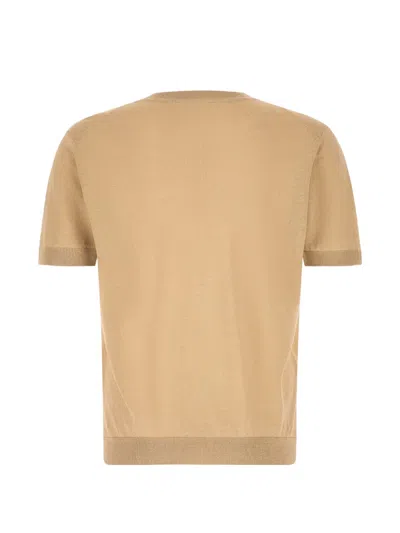 Zanone Crew-neck Short-sleeve T-shirt In Brown