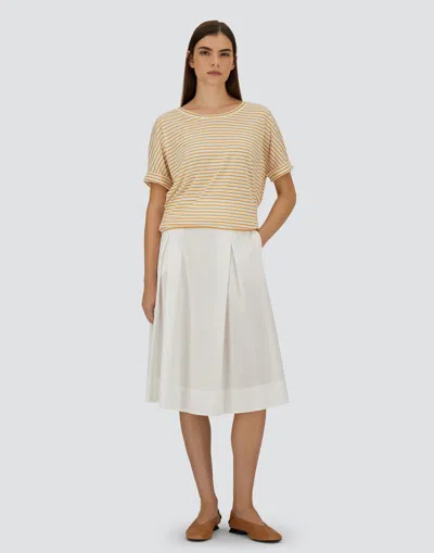Herno Striped Lyocell Blend T-shirt In Yellow