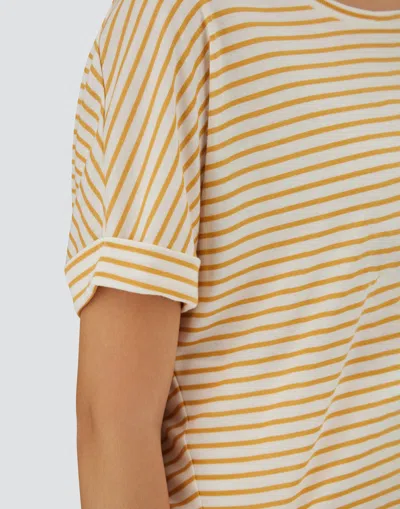 Herno Striped Lyocell Blend T-shirt In Yellow
