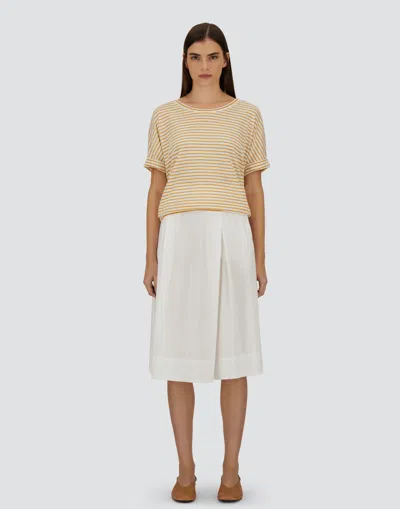 Herno Striped Lyocell Blend T-shirt In Yellow