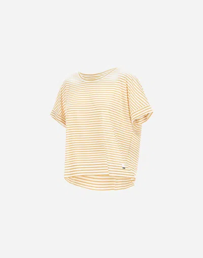 Herno Striped Lyocell Blend T-shirt In Yellow