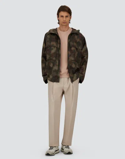 Herno Multicolor Tropical Pattern Ripstop Nylon Parka In Green