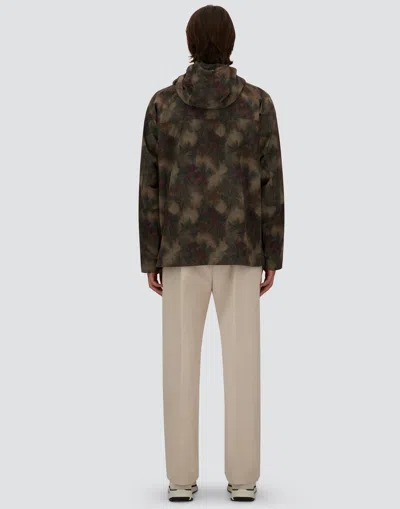 Herno Multicolor Tropical Pattern Ripstop Nylon Parka In Green