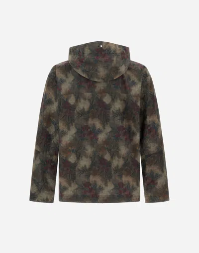 Herno Multicolor Tropical Pattern Ripstop Nylon Parka In Green