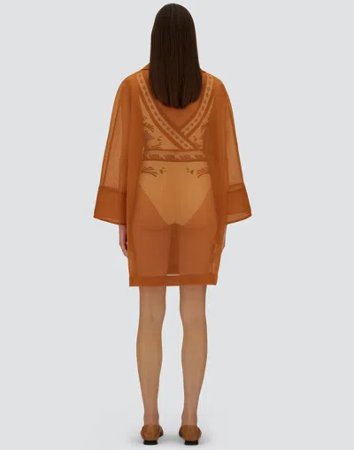 Herno Sheer Trench Coat Double Breasted Design In Brown