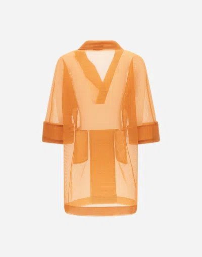 Herno Sheer Trench Coat Double Breasted Design In Brown