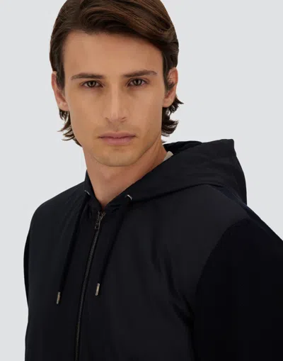 Herno Men Padded Hooded Jacket In Blue