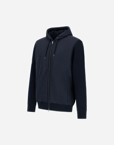 Herno Men Padded Hooded Jacket In Blue