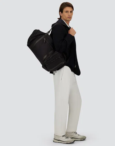 Herno Jersey Blazer Hood Long Sleeves Pockets In Black