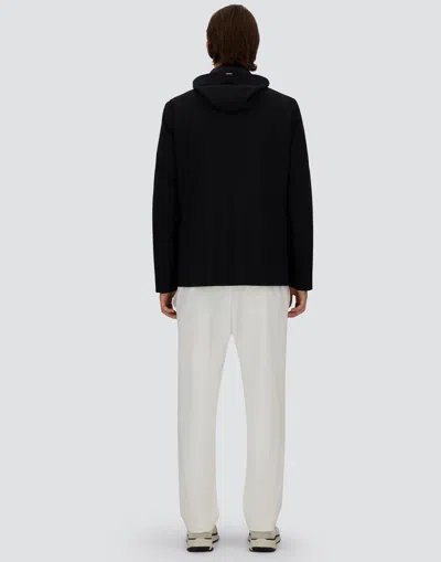 Herno Jersey Blazer Hood Long Sleeves Pockets In Black