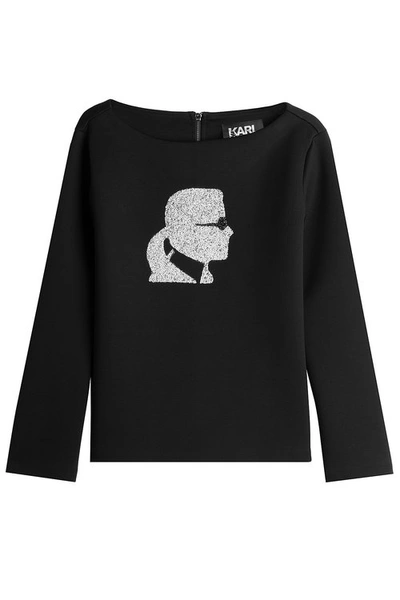 Karl Lagerfeld Embellished Pullover In Black