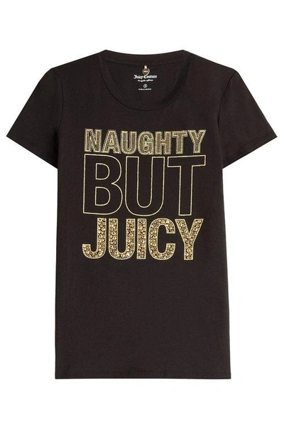 Juicy Couture Embellished Cotton T-shirt In Black