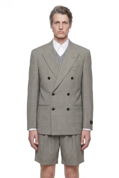 Hed Mayner Double-breasted Wool Blazer In Gray