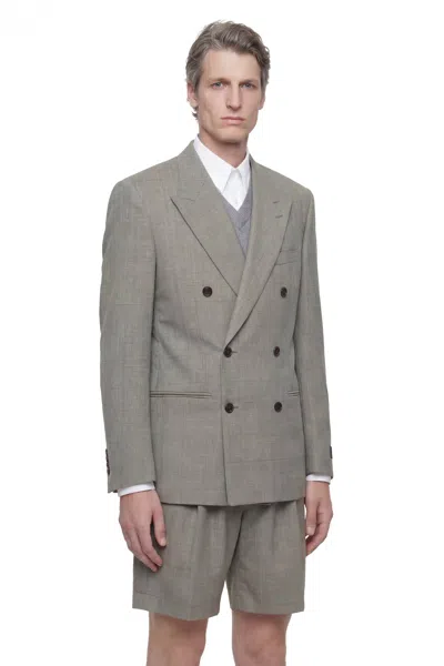 Hed Mayner Double-breasted Wool Blazer In Gray