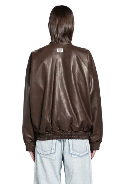 Acne Studios Ami Paris Ami De Coeur Wool Cardigan In Brown