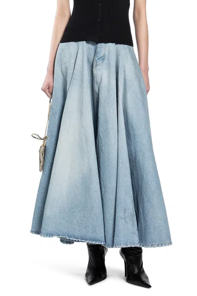 Balenciaga Maxi Skirt With Innovative Design And Five-pocket Style In Blue
