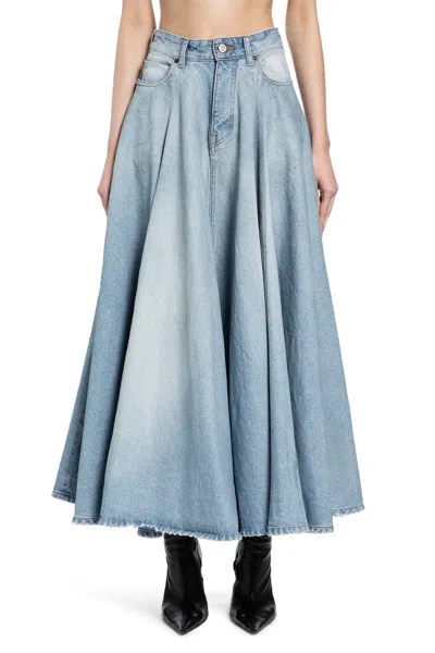 Balenciaga Maxi Skirt With Innovative Design And Five-pocket Style In Blue