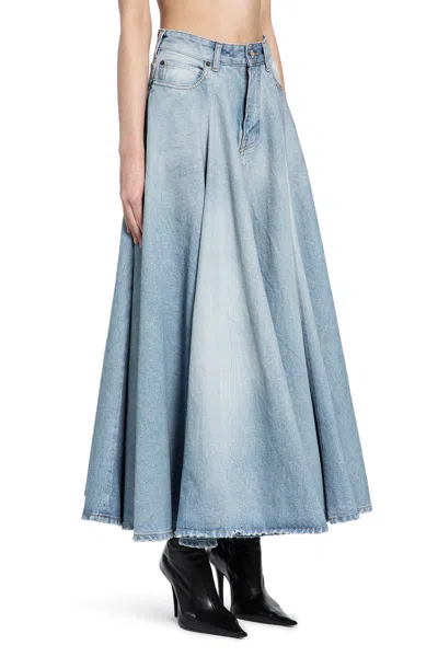 Balenciaga Maxi Skirt With Innovative Design And Five-pocket Style In Blue