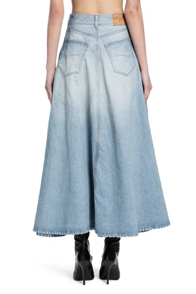 Balenciaga Maxi Skirt With Innovative Design And Five-pocket Style In Blue