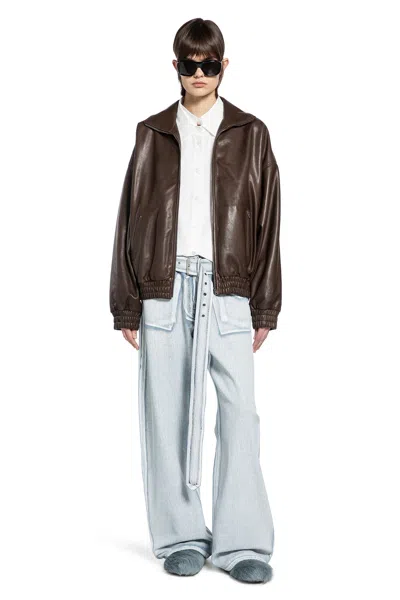 Acne Studios Ami Paris Ami De Coeur Wool Cardigan In Brown