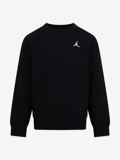 Jordan Boys Brooklyn Fleece Essential Crew Sweatshirt In Black