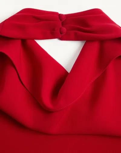 Valentino Womens Paris Halter-neck Silk-crepe Mini Dress In Red