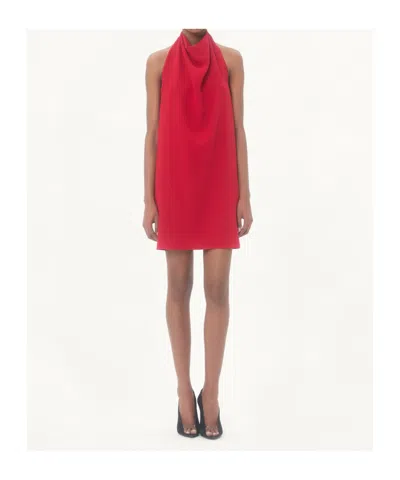 Valentino Womens Paris Halter-neck Silk-crepe Mini Dress In Red